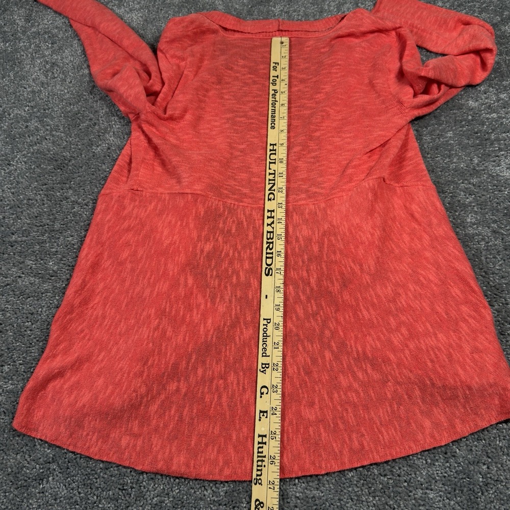 Eileen Fisher Cardigan XS Coral Orange Open Front Linen Blend Lightweight *READ* - Picture 7 of 7